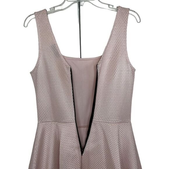 Mystic Pale Pink Waffle Weave Sleeveless Barbiecore Fit & Flare Dress Medium - Picture 5 of 9